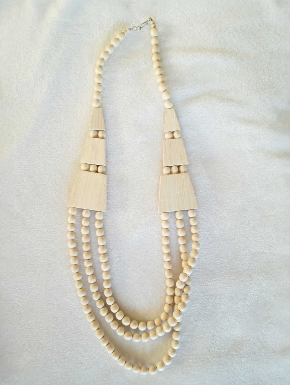Beaded Wooden Multi-Strand Vintage  Boho Necklace